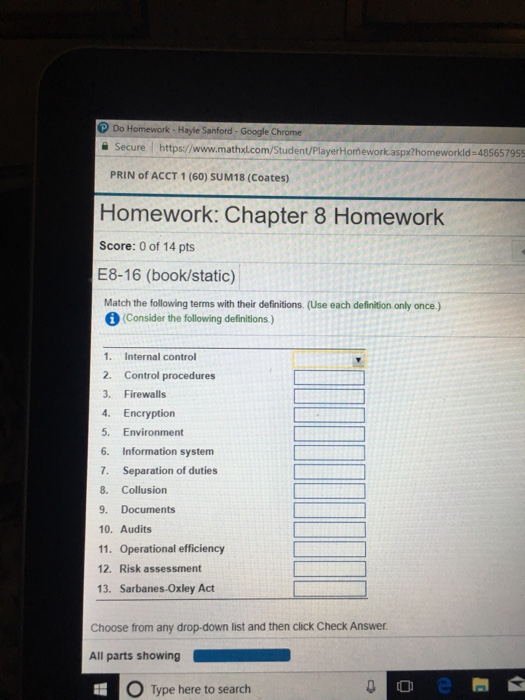  Do Homework - Hayle Sanford-Google Chrome ? Secure l https://www.maths.com/Student/PlayerHomework.aspx?homeworkId:485657955 PRIN