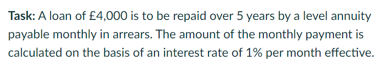 question 1 question 2 Task: A loan of 4,000 is to