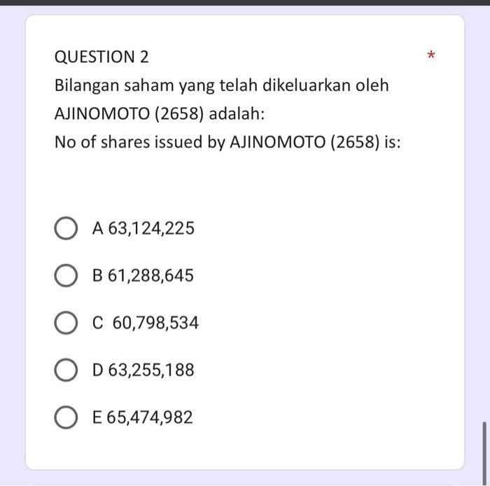 Jika AJINOMOTO (2658) mengeluarkan saham baharu (terbitan bonus 1:2) berdasarkan harga penutup