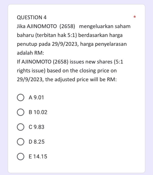 (1:2 bonus issue) based on the closing price on 29/9/2023, the adjusted