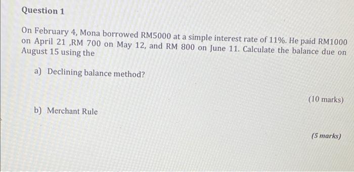 Please answer manually and step by step. ASAP Question 1 On February