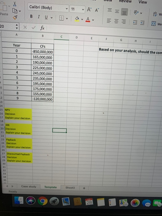  please show work and why Duld Review View == Paste Calibri