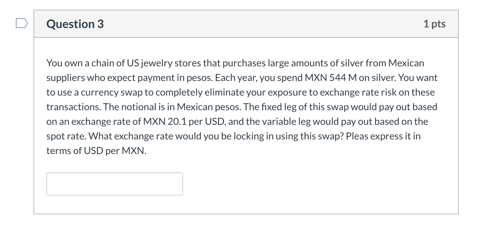 Please show work Question 3 1 pts You own a chain of