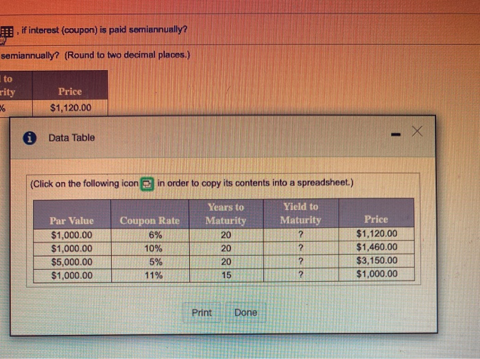 find the ytm of these numbers will you help and give formulas?