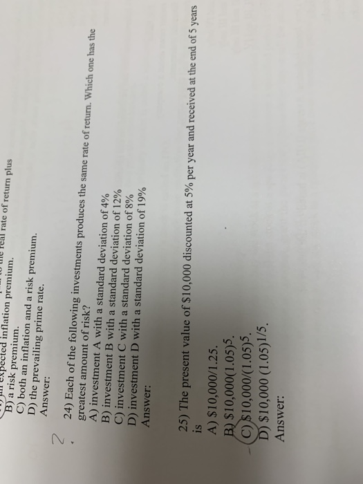  W e real rate of return plus u expected inflation premium.