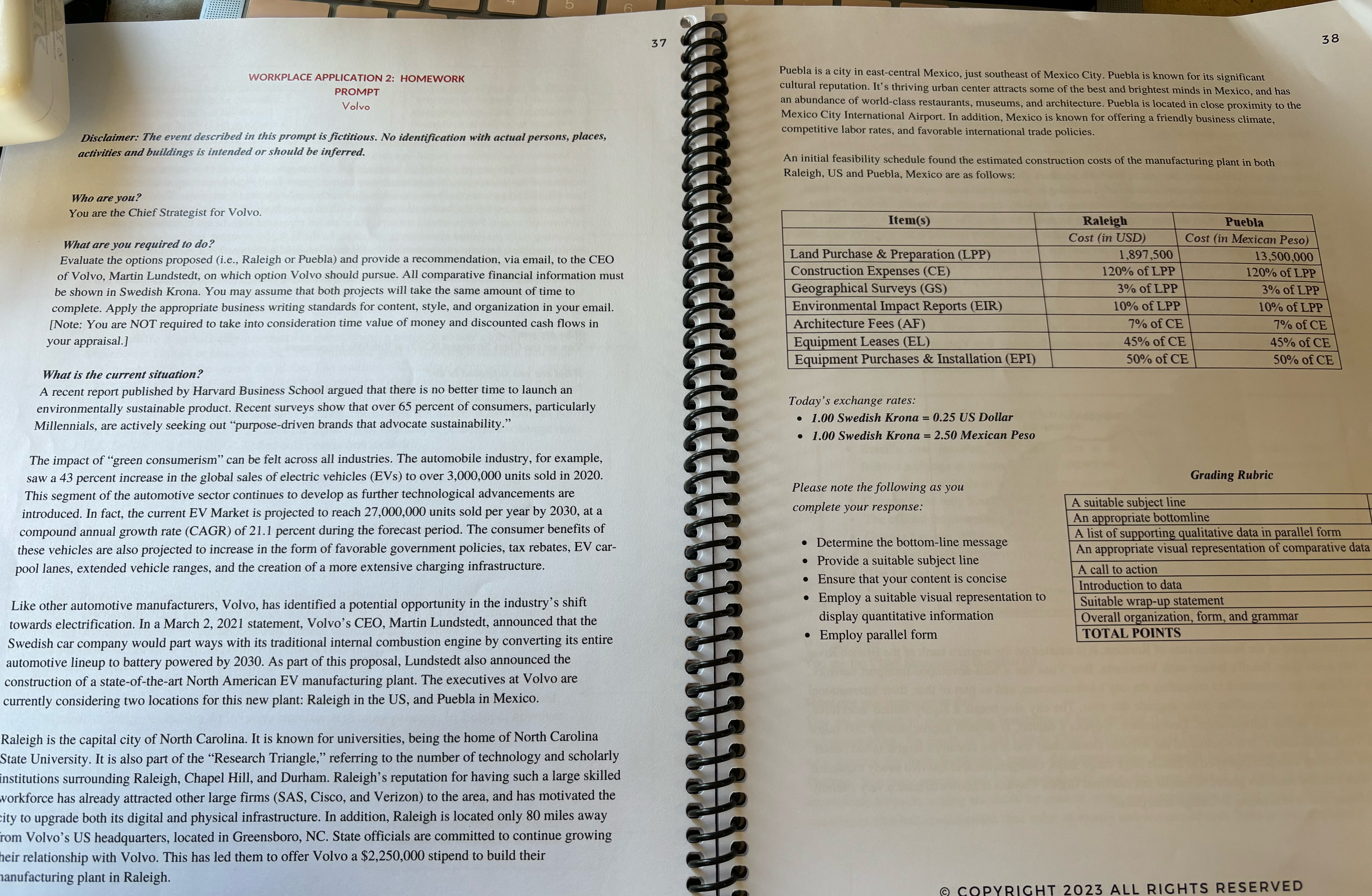  Workplace Application 2: Homework PROMPT: Volvo 