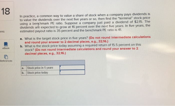  in practice , a common way to value a share of