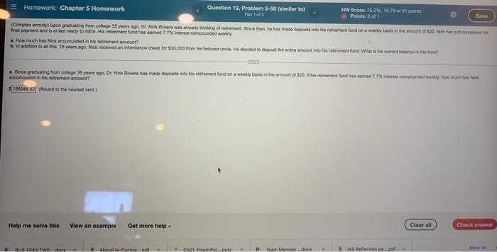  Homework: Chapter 5 Homework Question 19, Problem 5-58 (similar to) (Complex