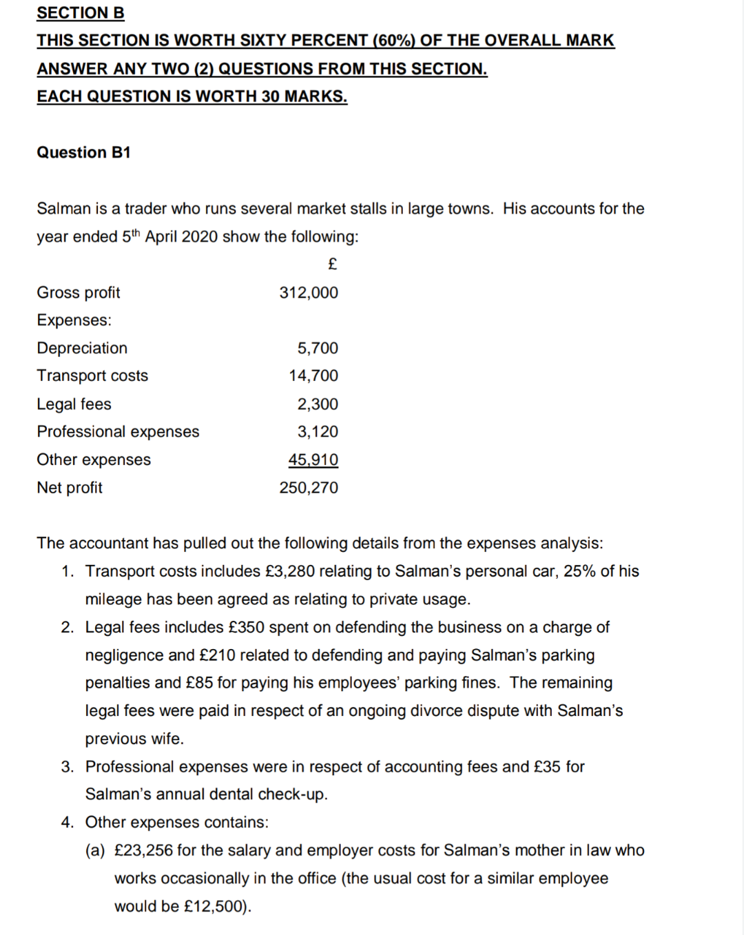 all details are provided. SECTION B THIS SECTION IS WORTH SIXTY