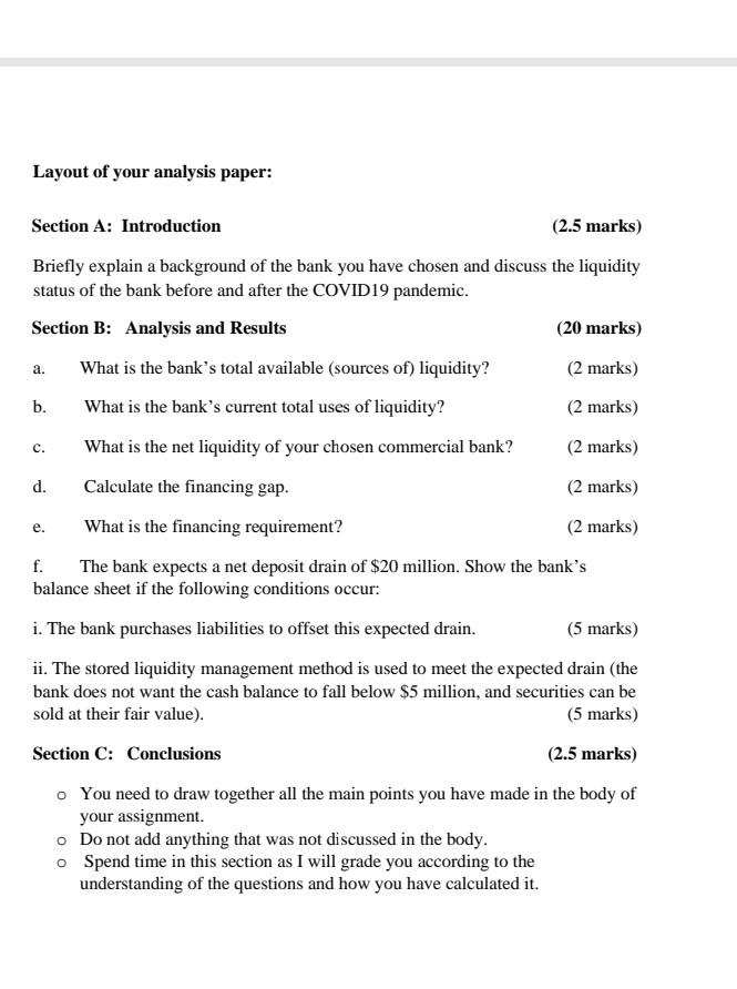 before and after the COVID19 pandemic. Section B: Analysis and Results (20