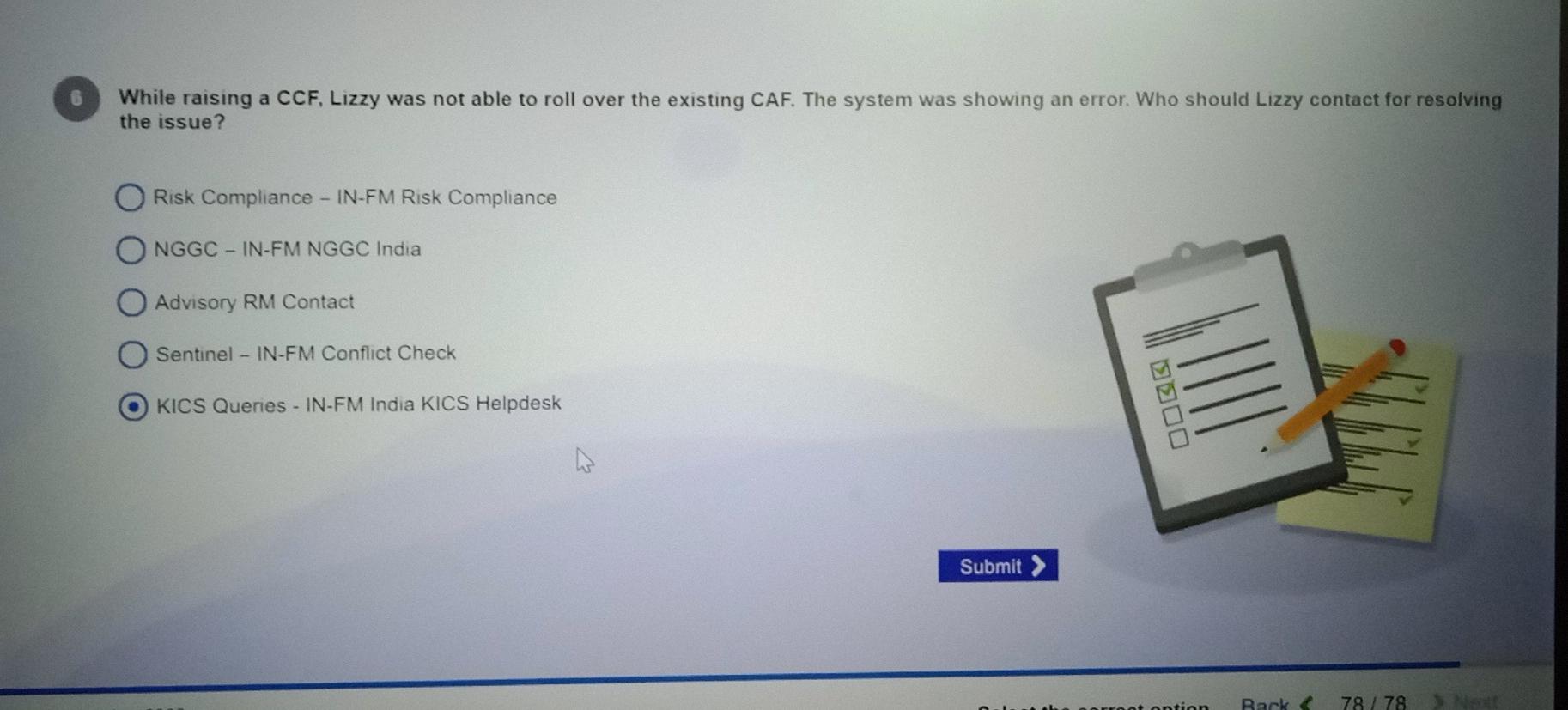  6 While raising a CCF, Lizzy was not able to roll