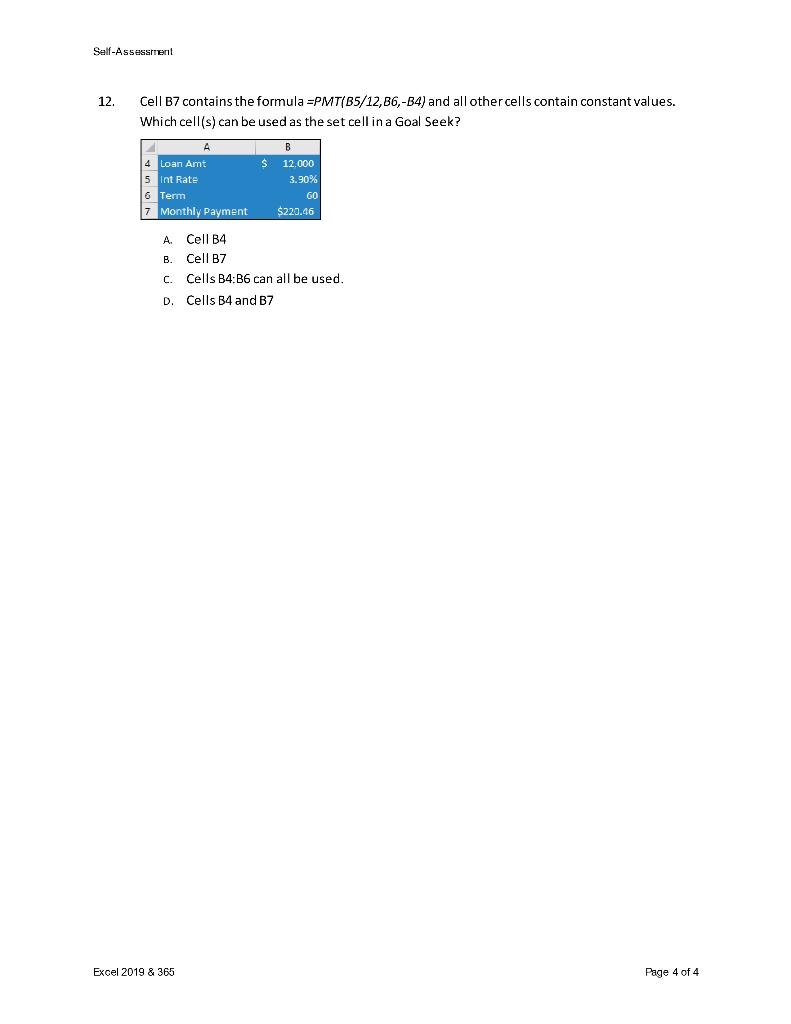 image shows how to determine the remaining balance of a $20,000 loan