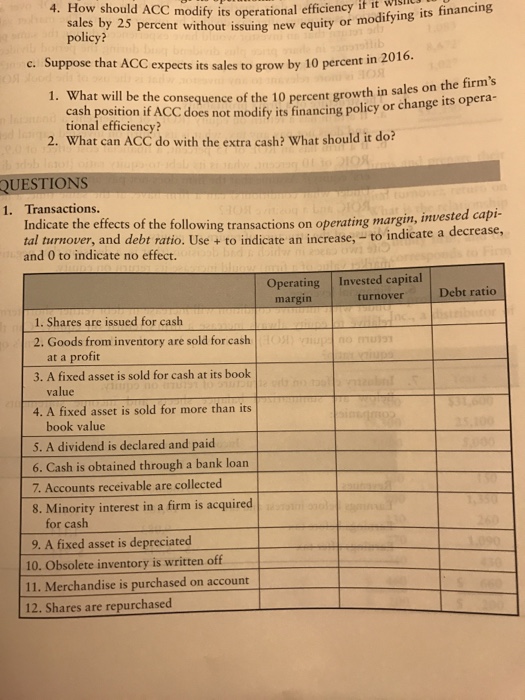  4. How should ACC modify its financing sales by 25 percent