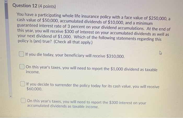 need a correct answers for these 3 please Question 12 (4