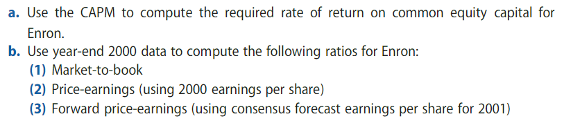 Market Multiples and Reverse Engineering Share Prices. In 2000, Enron enjoyed remarkable