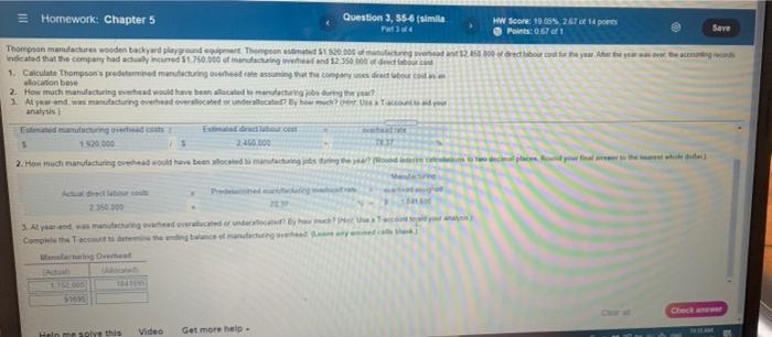requirement 3 answer = Homework: Chapter 5 Question 3, 55-6(simila HW Score: