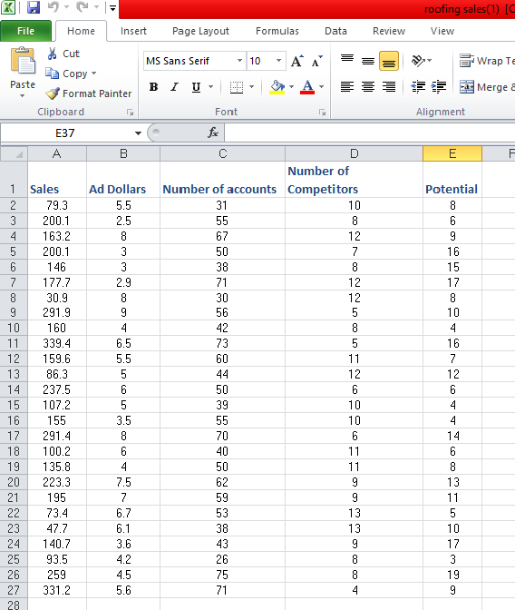are you trying to measure?). Use Excel to run a correlation matrix