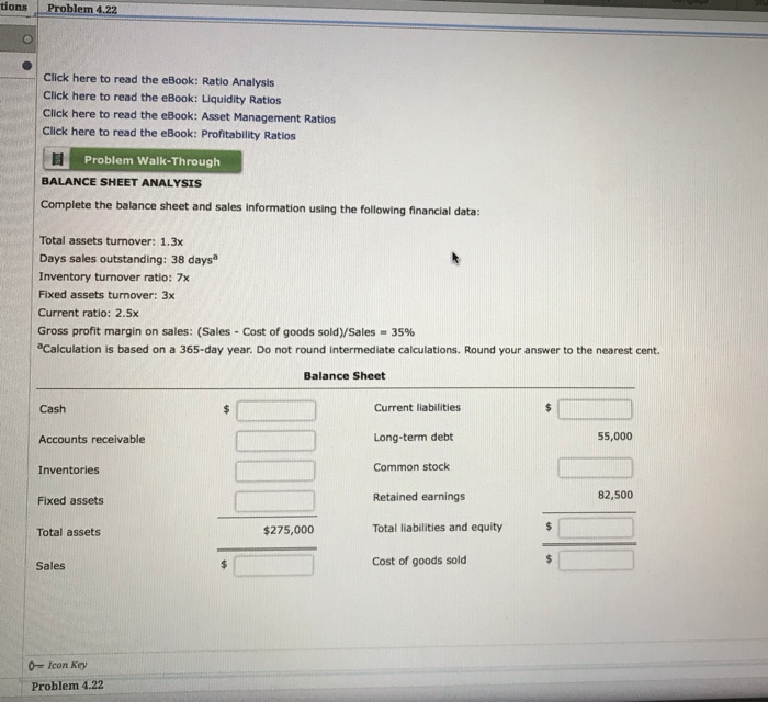  Please explain how to get the answers tions Problem 4.22 Click