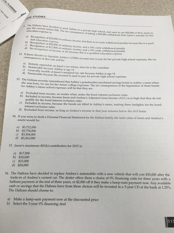 age 14 (starting 9th grade) Carl Dalton, age 11 (starting 6th grade)