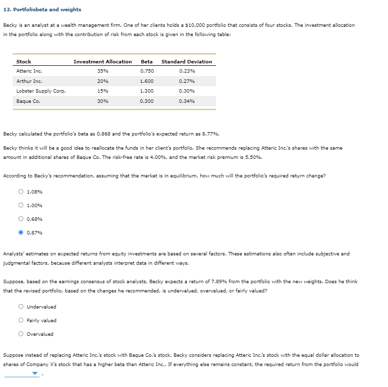  The options for the last question are "increase" or "decrease" 12.