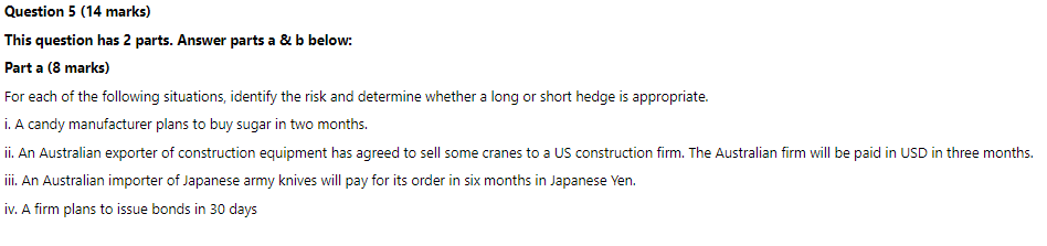 Question 5 (14 marks) This question has 2 parts. Answer parts