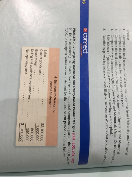  please help me with problem 7-17 Activity-Based Costing: A Tool to