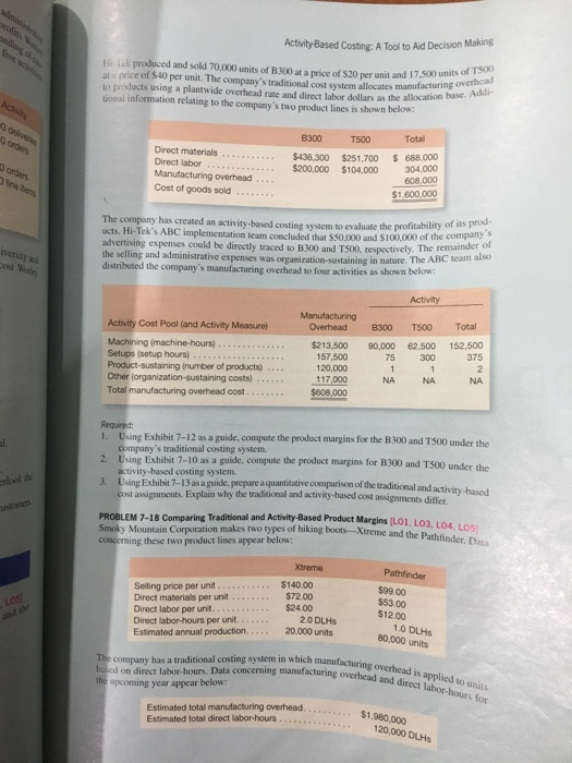 Aid Decision Making Ii iek produced and sold 70,000 units of B300