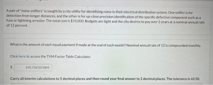 is sought by a city utility for identifying noise in their electrical