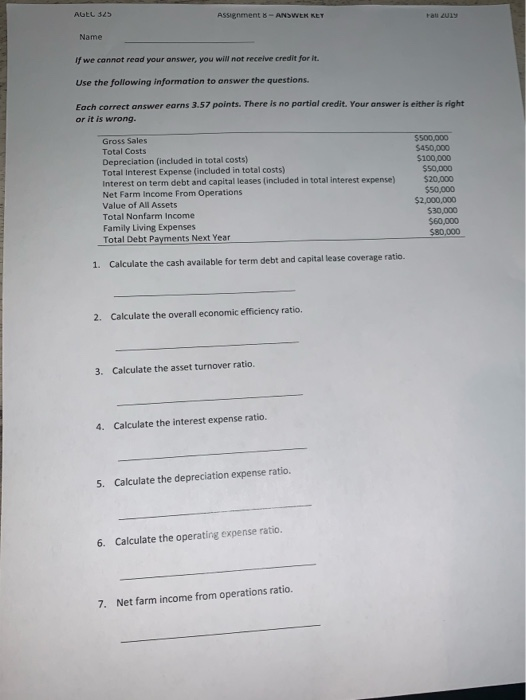  Alt 325 Assignment 8 - ANSWER KET Fall 2013 Name If