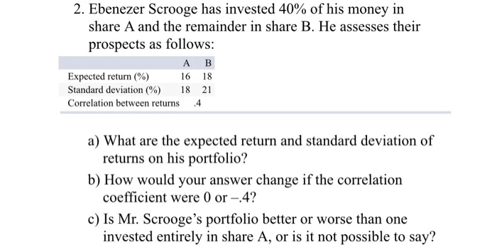  Please solve it clearly and show your work. 2, Ebenezer Scrooge