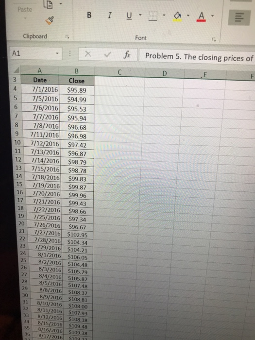 of Apple stocks (AAPL) for each tr G A B C D