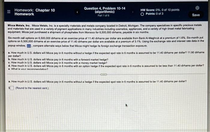  Homework: Chapter 10 Homework Question 4, Problem 10-14 (algorithmic) Part 1