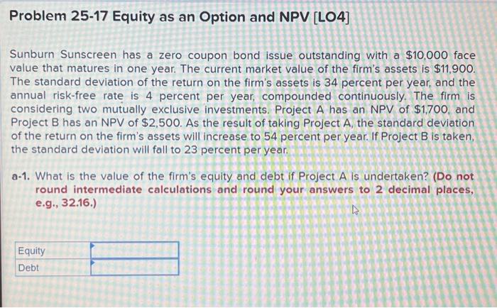  Sunburn Sunscreen has a zero coupon bond issue outstanding with a