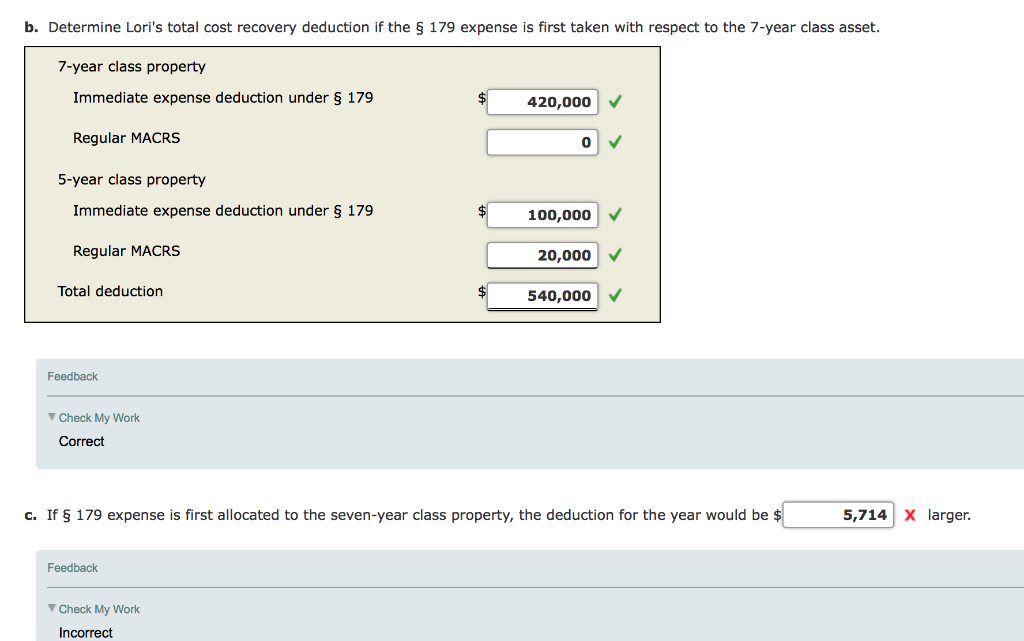 5-year class property for $200,000 and 7-year class property for $420,000 on
