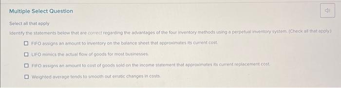  Multiple Select Question Select all that apply ldentfy the statements below