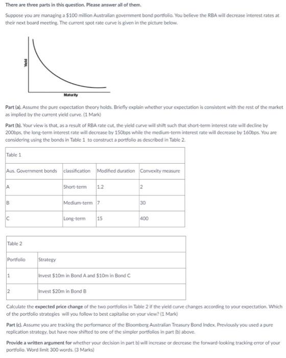  There are three parts in this question. Please answer all of