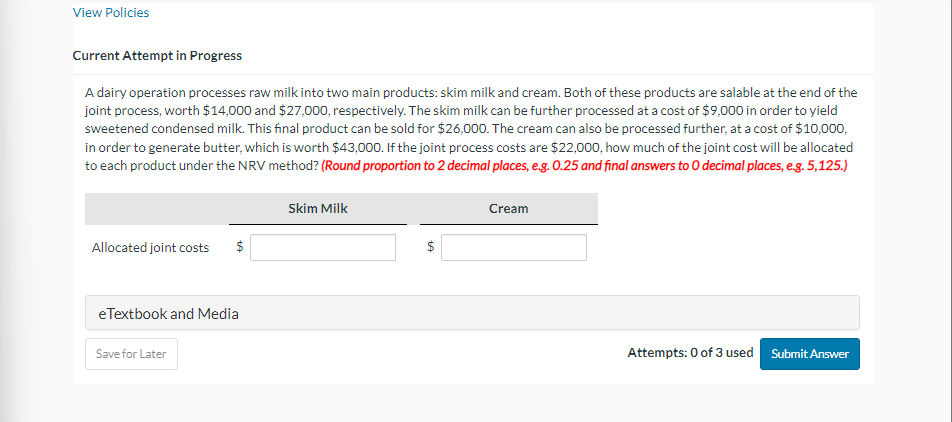 A dairy operation processes raw milk into two main products: skim