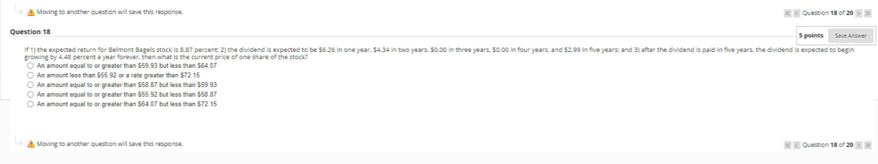 Moving to another question will save this response. Question 18 5