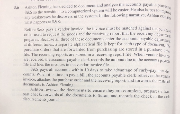 Requirement is only part b, creating a documentation flowchart for accounting information