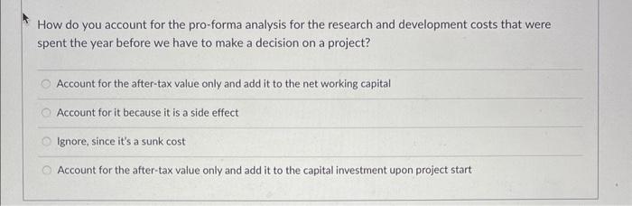  How do you account for the pro-forma analysis for the research