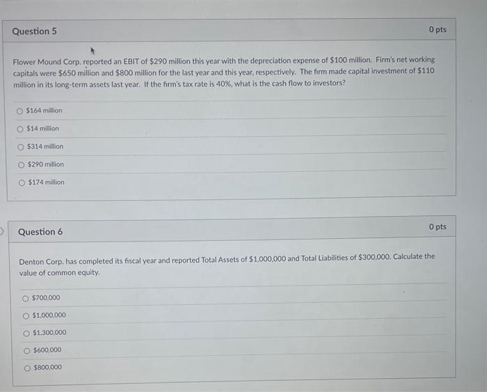 please could you explain number 5 Flower Mound Corp. reported an EBIT