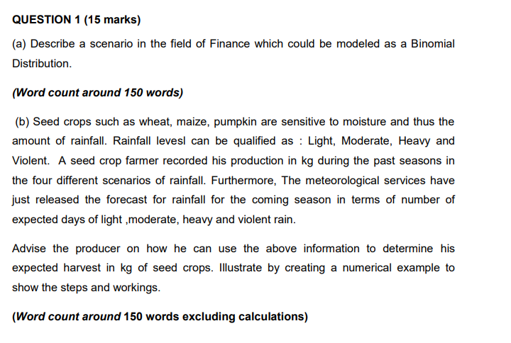 hello I need a help with this question thanks QUESTION 1 (15