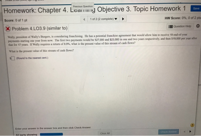 really need help with this question, thanks Save Previous Question Homework: Chapter