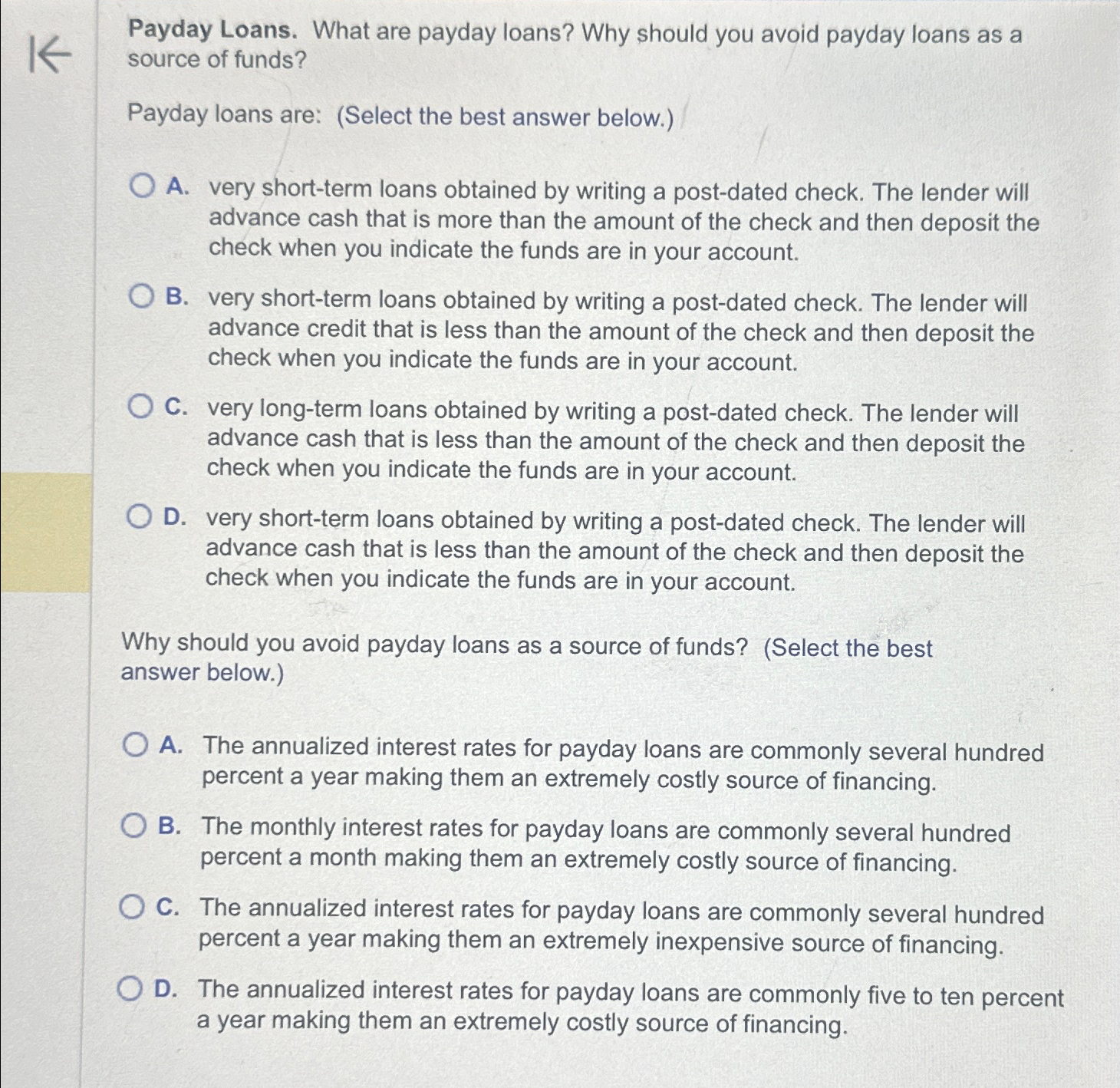  Payday Loans. What are payday loans? Why should you avoid payday