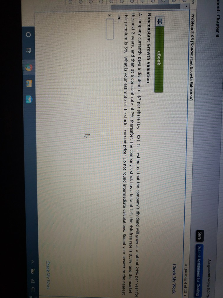  ment: Chapter 8 Assignment Score: 0.00% Save Submit Assignment for Grading