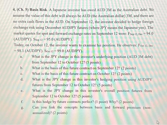 please answer as clear as possible thank you 4. (Ch. 5) Basis
