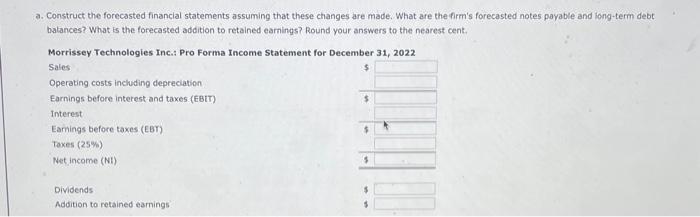 31, 2021 Morrissey Technologies Inc.: Income Statement for December 31, 2021 Suppose