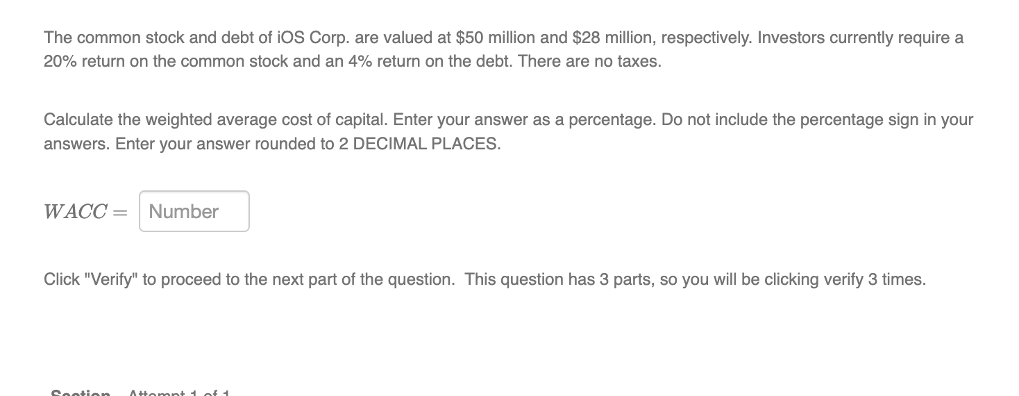 7%. The expected rate of return on the equity 10%. What is