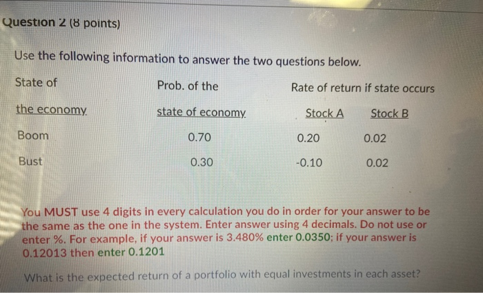  please show all work on how you got it Question 2