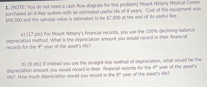 please show all work and equation 1. (NOTE: You do not need